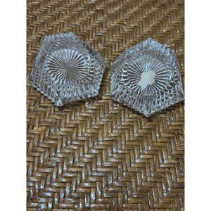 Vintage ANNA HUTTE BLEIKRISTALL Lead Crystal Candle Holder Pillar Set of 2